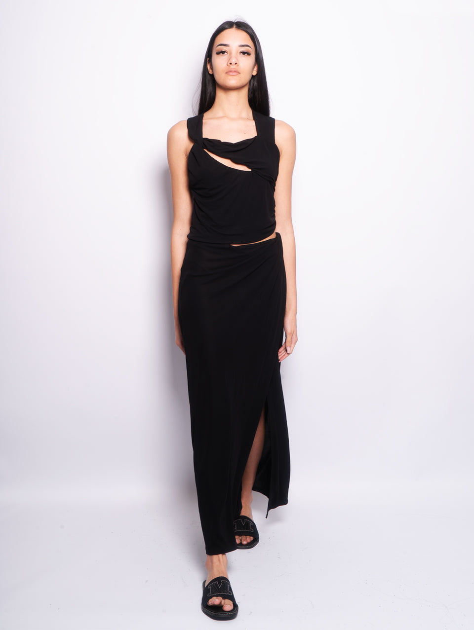 PINKO Top con Dettagli Torchon e Cut-Out Nero Promozione Limitata