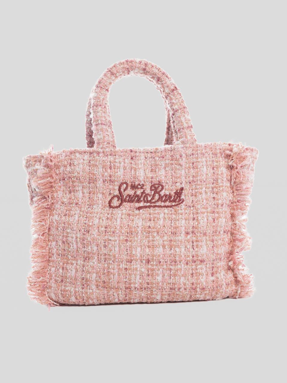 MC2 SAINT BARTH Borsa Vanity Mini in Tweed Rosa Vendita Calda