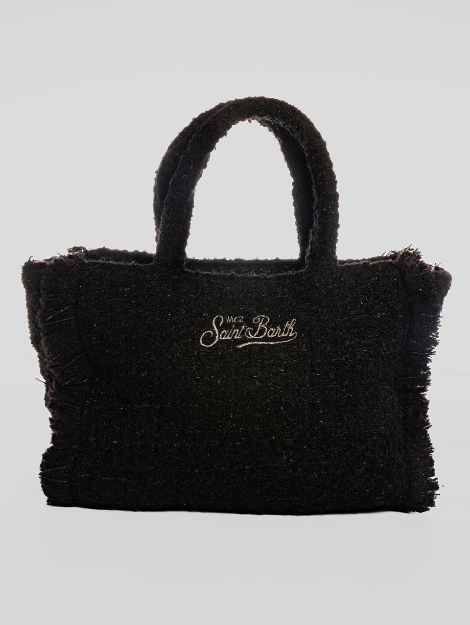MC2 SAINT BARTH Borsa a Tracolla in Twedd Collette Nero Saldi Di Fabbrica