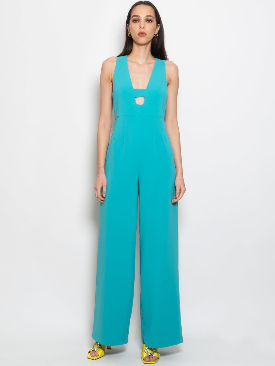 PINKO Tuta in Crepe Stretch con Spilla Verde Negozio online di fabbrica