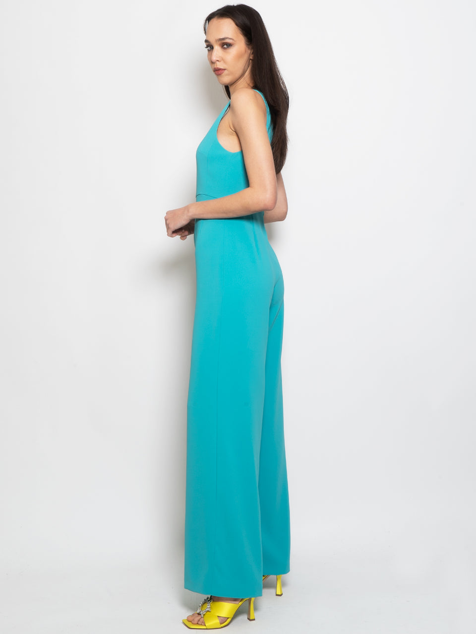 PINKO Tuta in Crepe Stretch con Spilla Verde Negozio online di fabbrica
