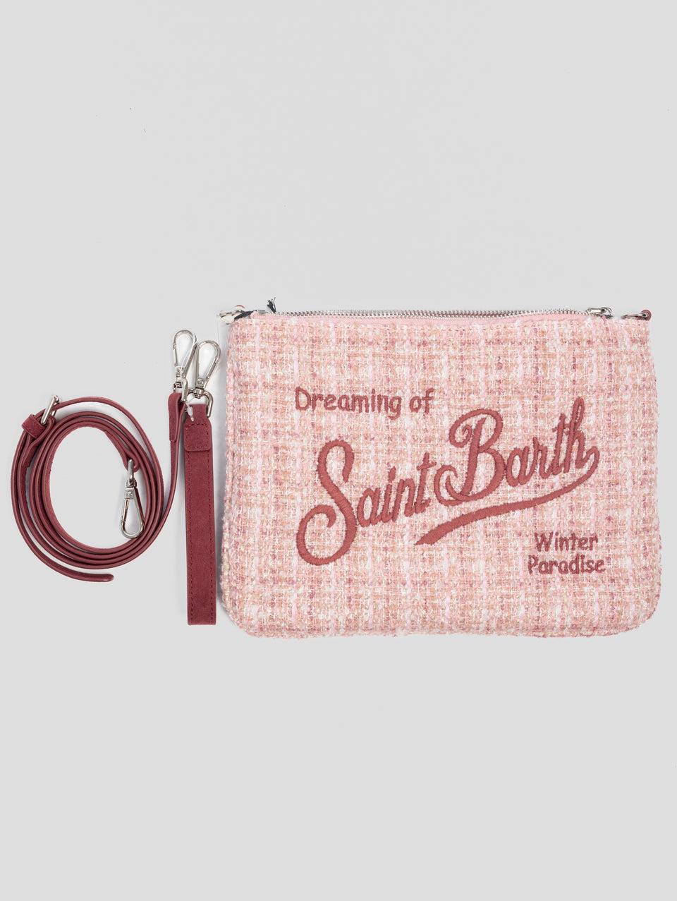 MC2 SAINT BARTH Pouch Parisienne in Tweed Rosa Offerta temporanea