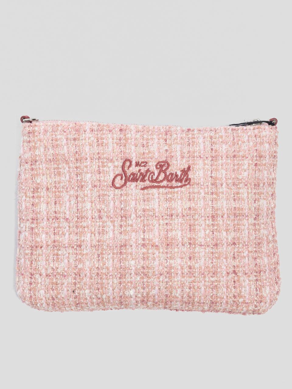 MC2 SAINT BARTH Pouch Parisienne in Tweed Rosa Offerta temporanea