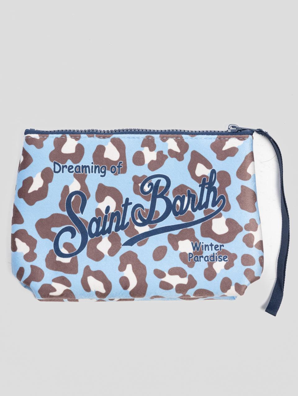 MC2 SAINT BARTH Pochette in Neoprene Animalier Blu Lightning offer