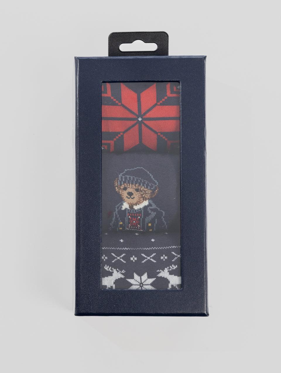 RALPH LAUREN Cofanetto Regalo con Set di Calze Natalizie Blu Grandi sconti