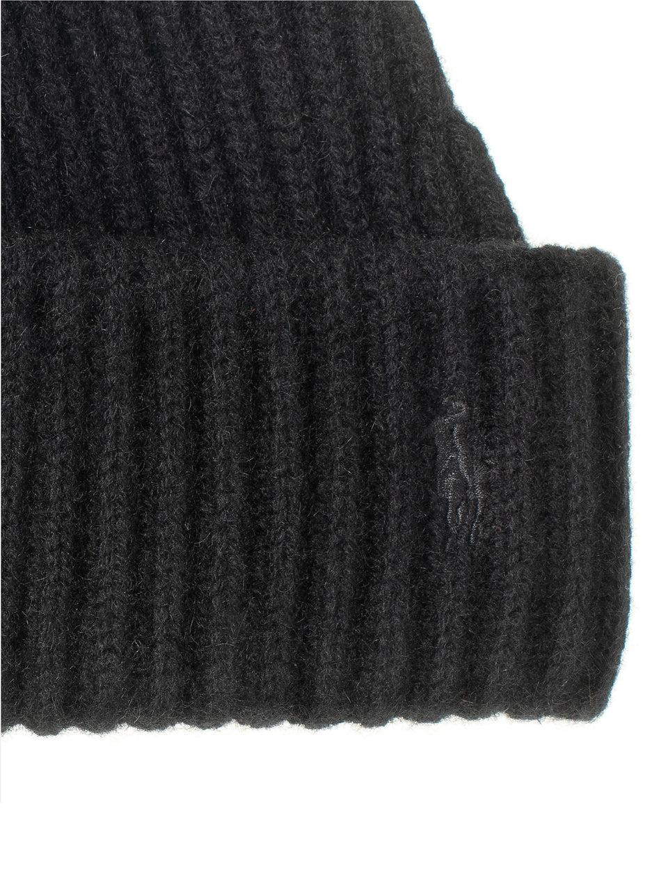RALPH LAUREN Cappello a Coste in Lana Nero Ultimi tre giorni