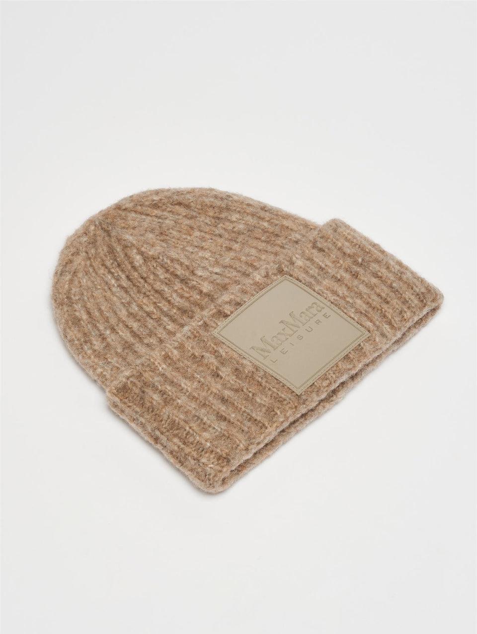 MAX MARA LEISURE Berretto in Lana a Coste Beige Promozione temporanea