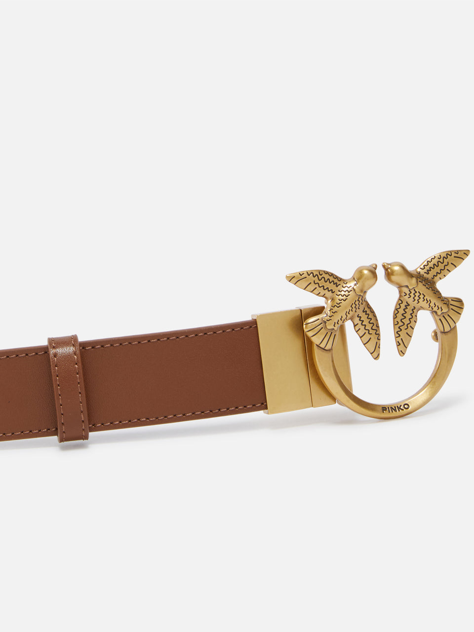PINKO Cintura in Pelle con Fibbia Marrone/Oro Fino al 65% di sconto