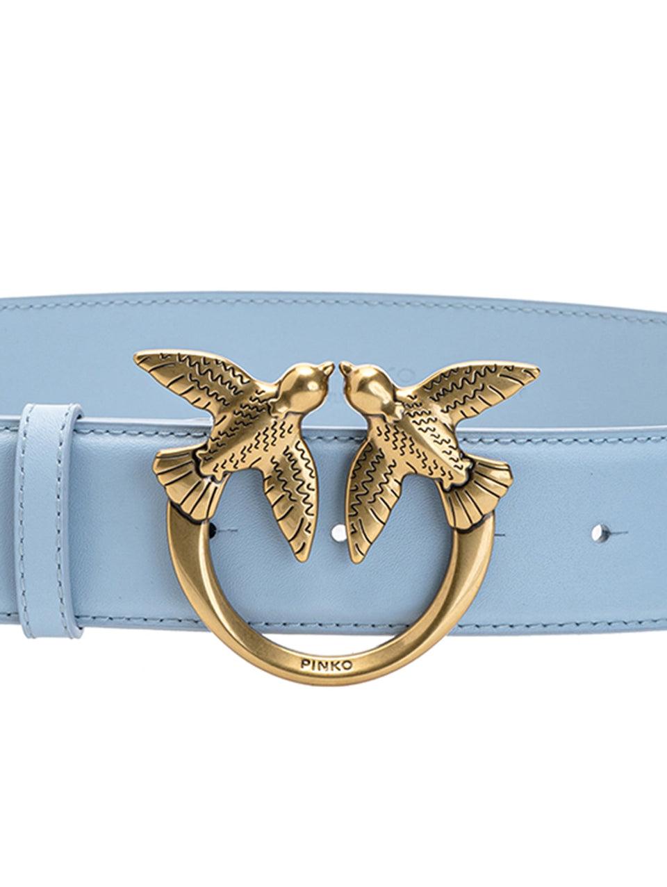 PINKO Cintura in Pelle con Fibbia Oro Blu 50% di sconto con spedizione gratuita