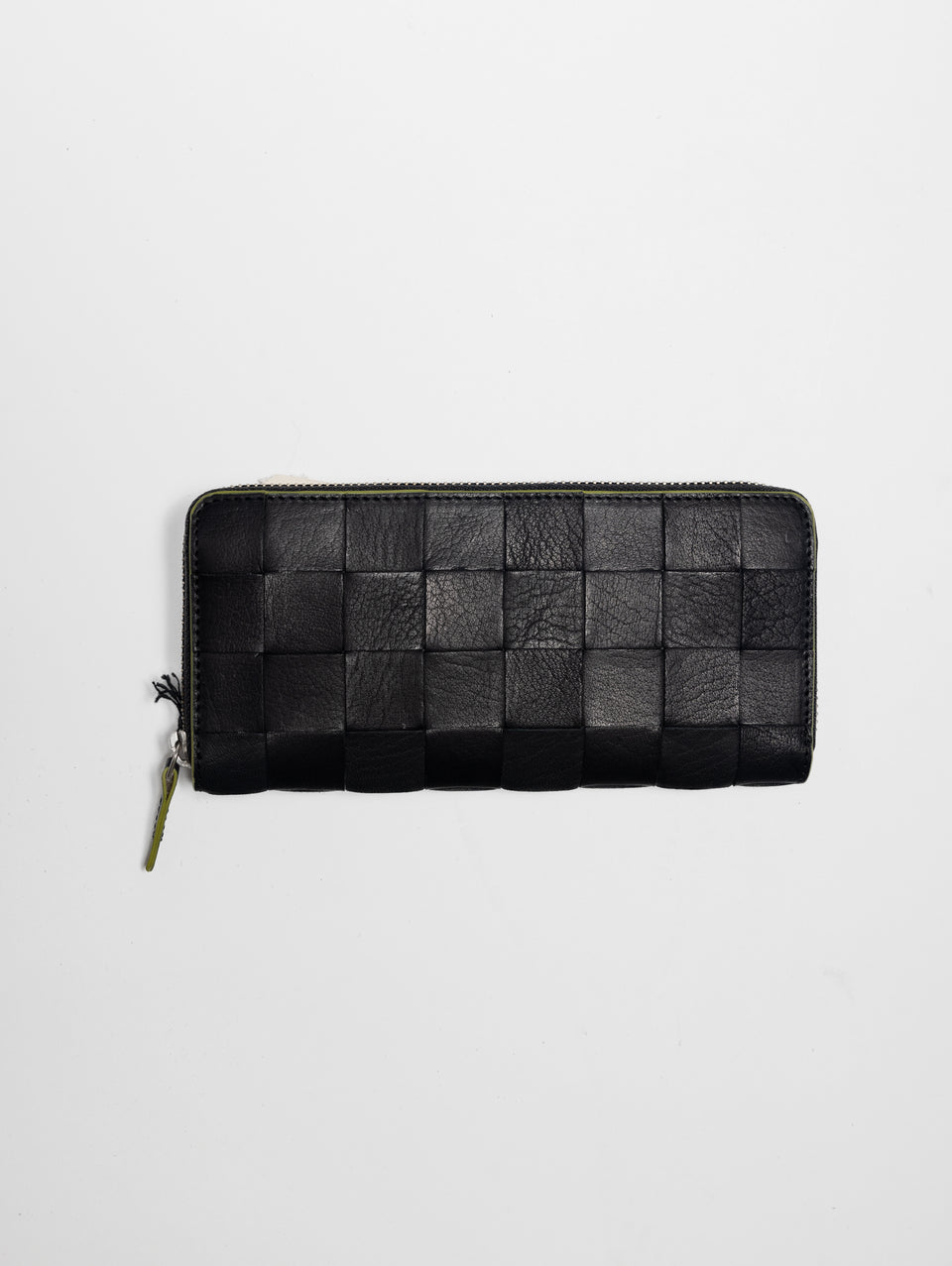 DRAGON DIFFUSION Portafoglio in Pelle Check Zip Around Wallet Nero Duty-free