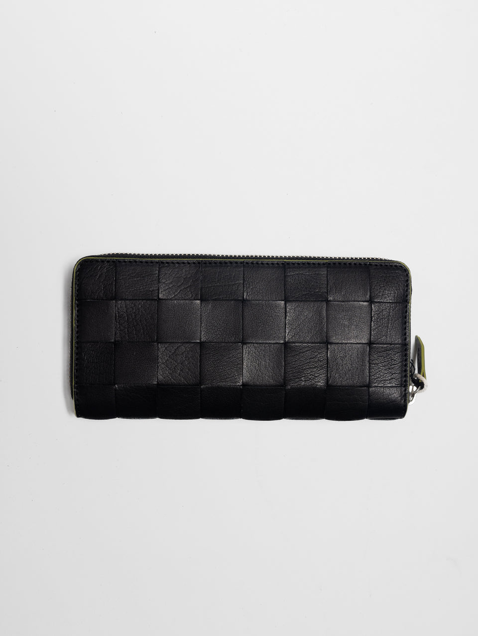 DRAGON DIFFUSION Portafoglio in Pelle Check Zip Around Wallet Nero Duty-free