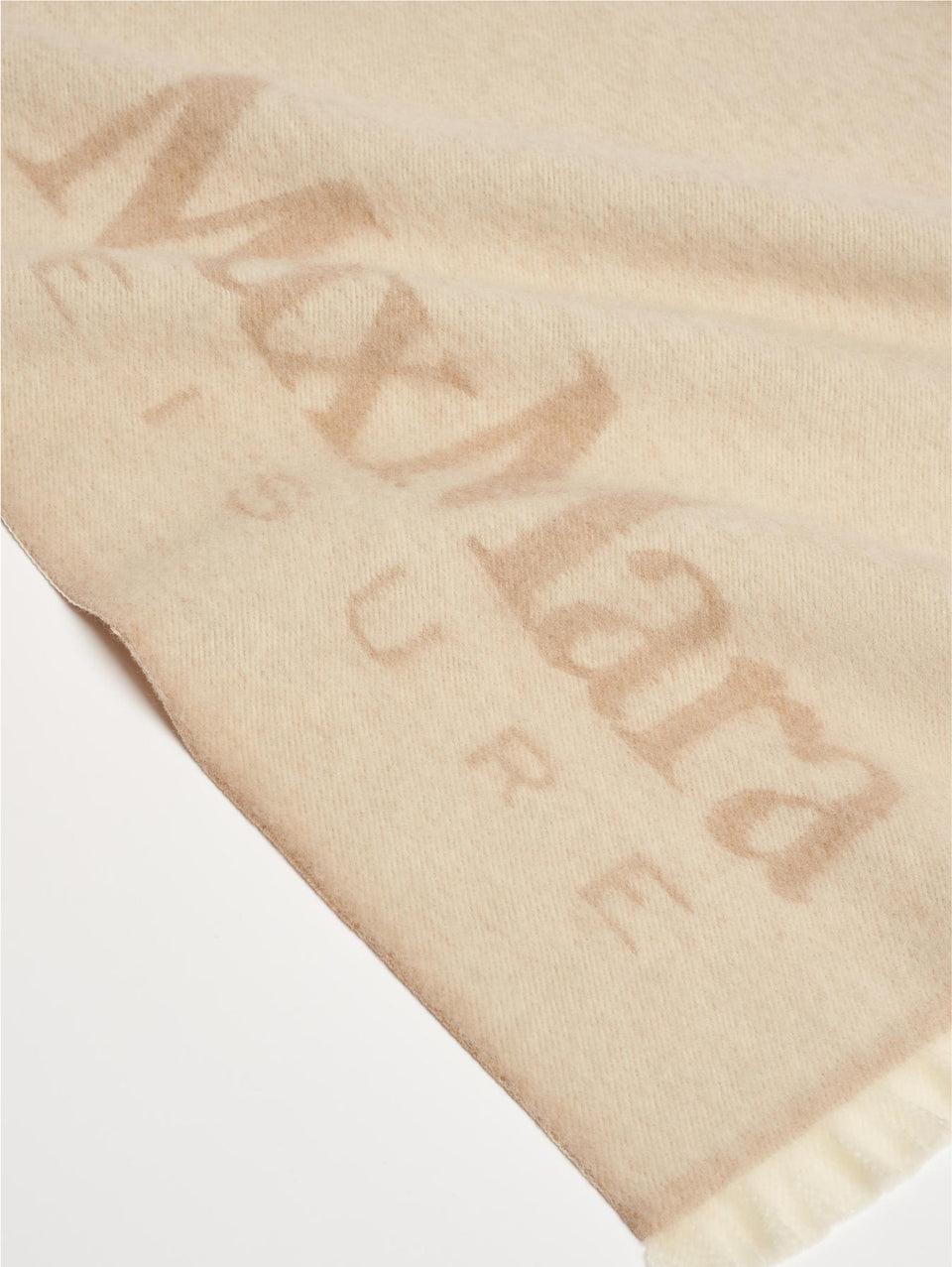 MAX MARA LEISURE Stola con Lavorazione Jacquard Bianco Nuovo