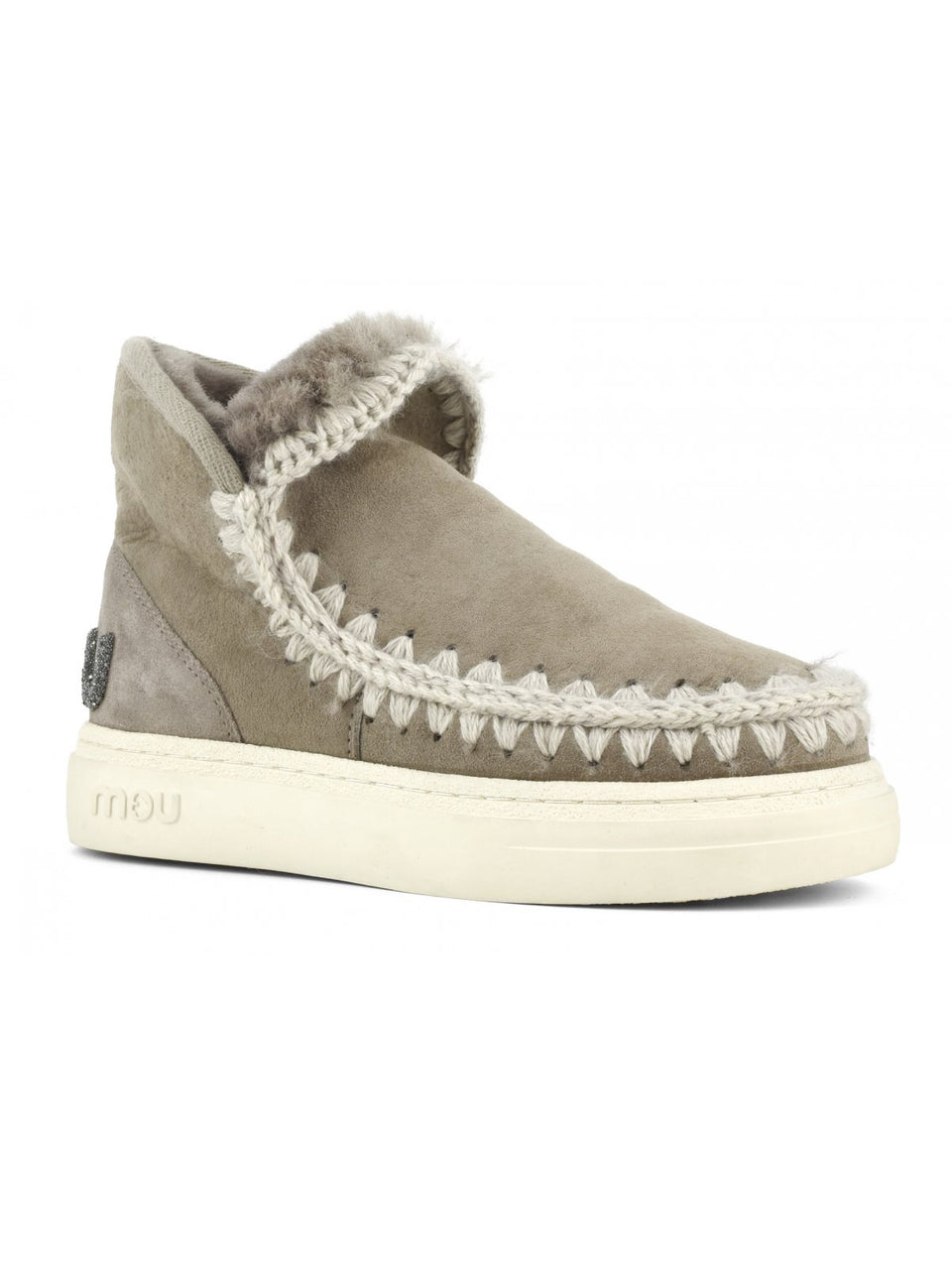 MOU Stivaletto in Montone Sneakers Bold Glitter Grigio Prezzo Ridotto