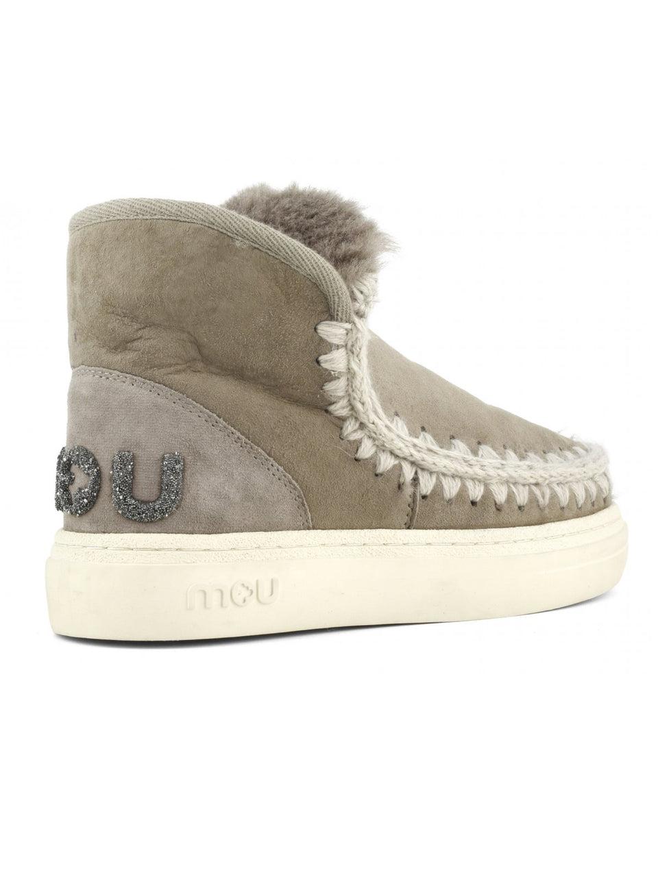 MOU Stivaletto in Montone Sneakers Bold Glitter Grigio Prezzo Ridotto