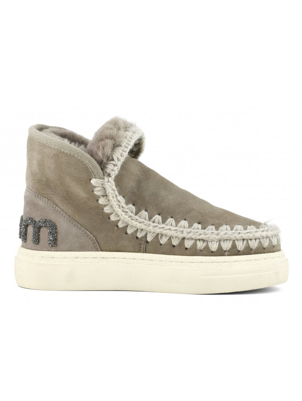 MOU Stivaletto in Montone Sneakers Bold Glitter Grigio Prezzo Ridotto