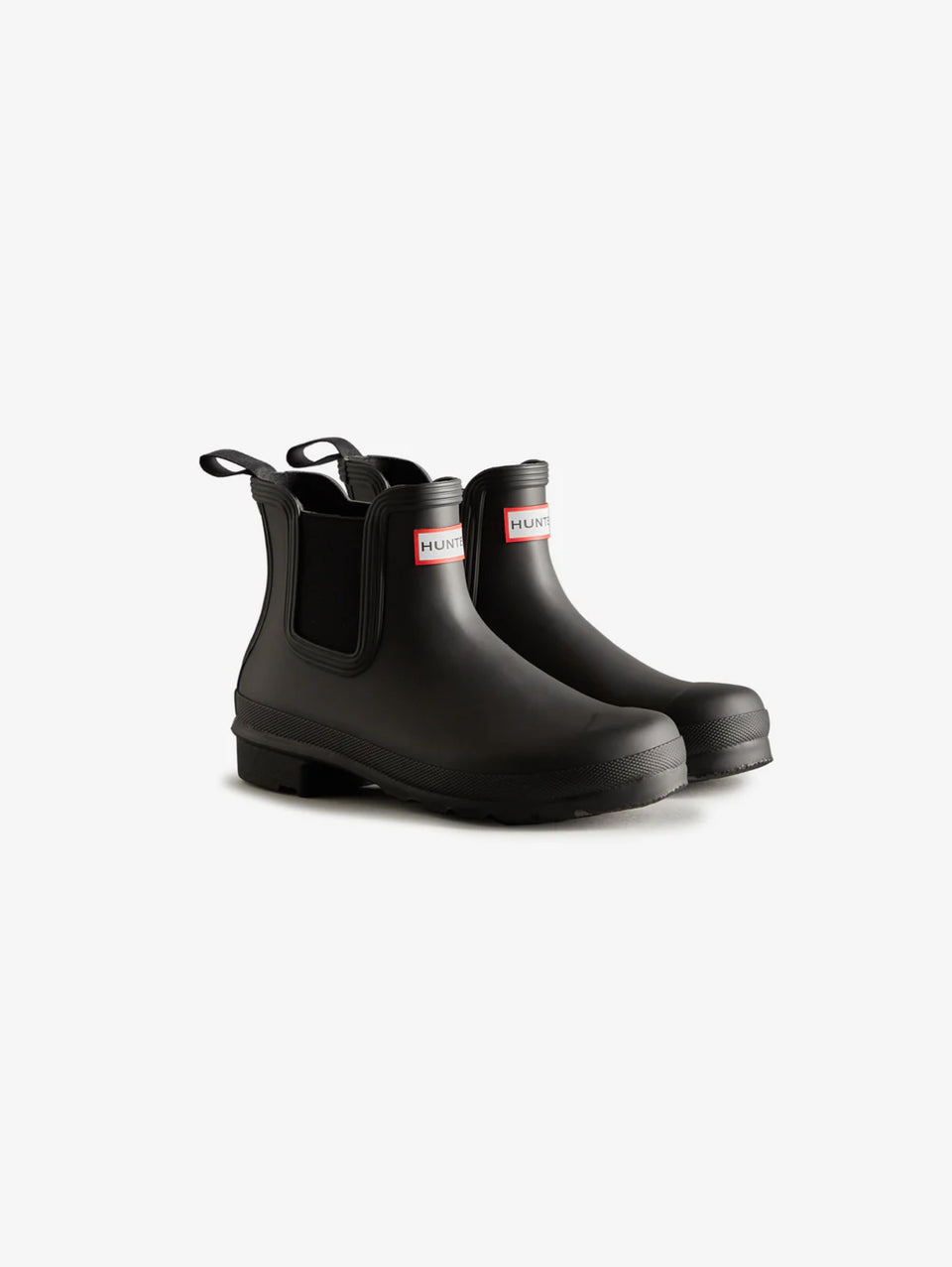 HUNTER Stivaletti Chelsea in Gomma con Elastico Nero Outlet