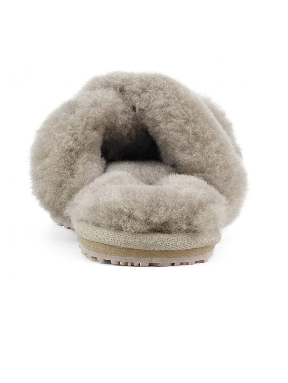 MOU Slippers in Montone Incrociato Grigio Offerte
