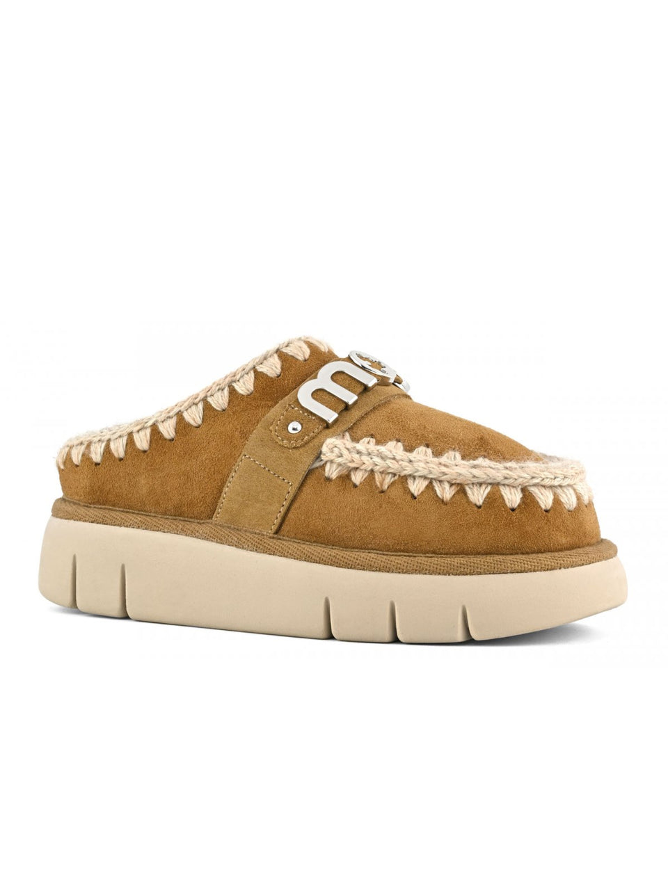 MOU Pantofole Bounce Clog Metal Logo Cognac Saldi Di Fabbrica
