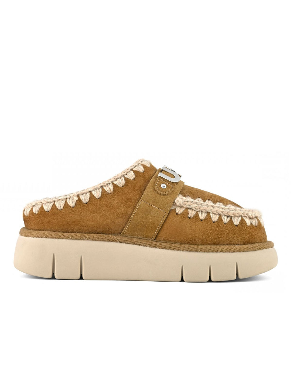 MOU Pantofole Bounce Clog Metal Logo Cognac Saldi Di Fabbrica