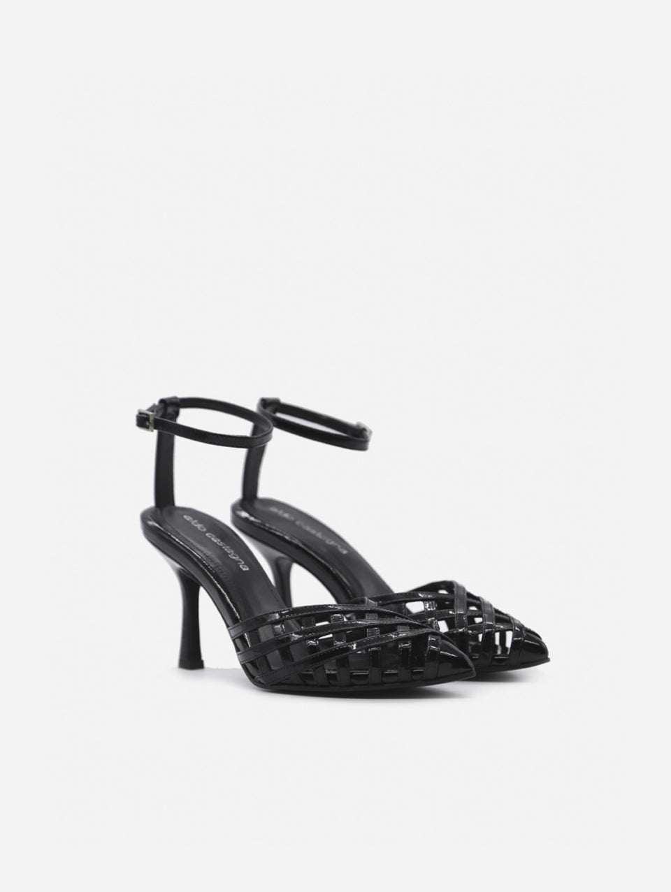ALDO CASTAGNA Sandali in Pelle Intrecciata Nero Grande vendita