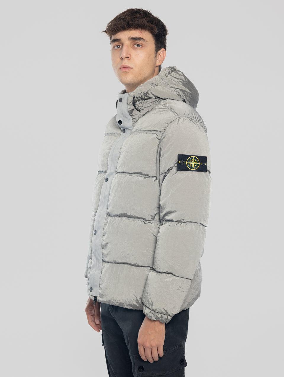 STONE ISLAND Giacca in Tessuto Nylon Metal con Cappuccio Grigio Sostegno trimestrale