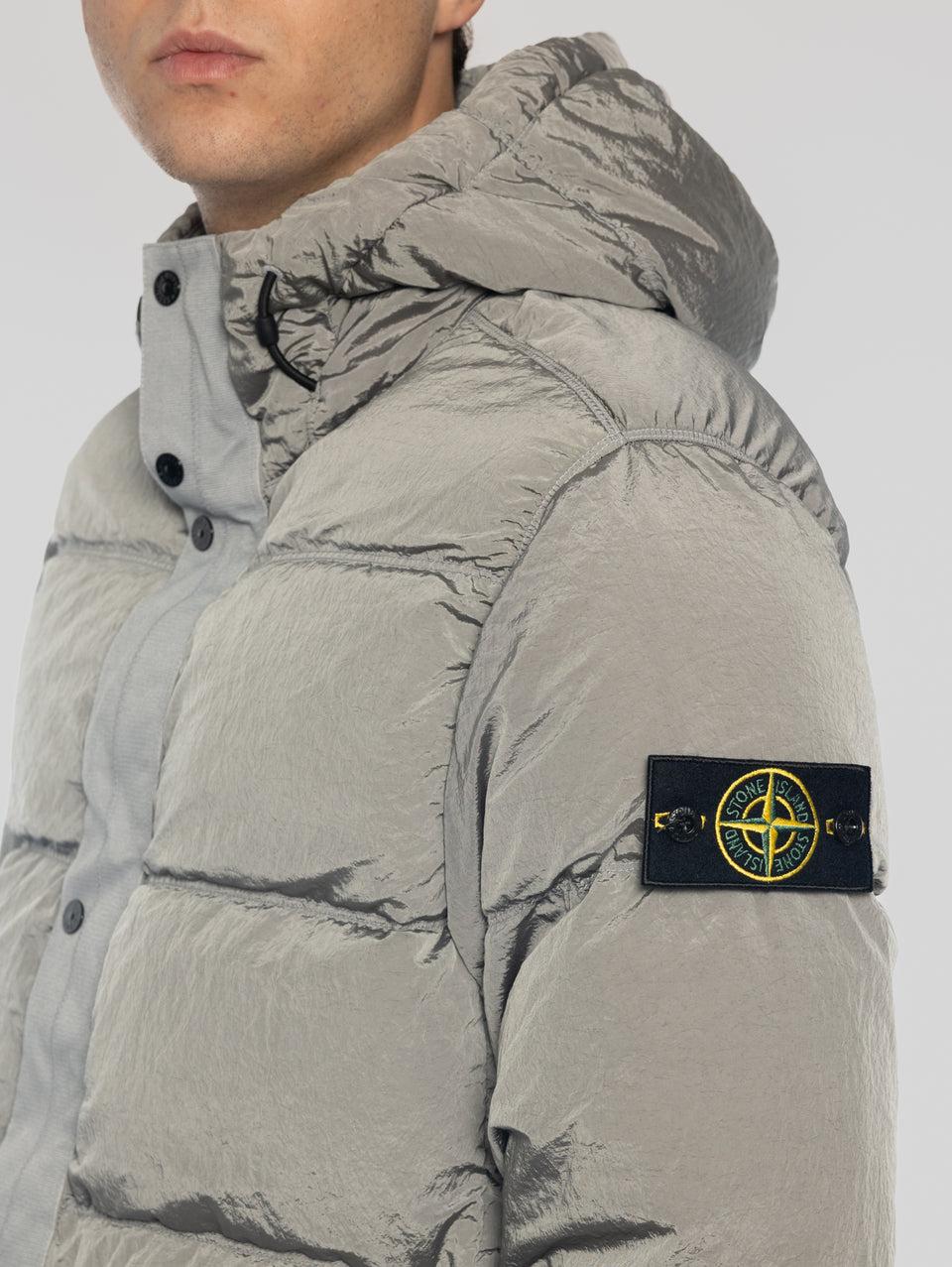 STONE ISLAND Giacca in Tessuto Nylon Metal con Cappuccio Grigio Sostegno trimestrale