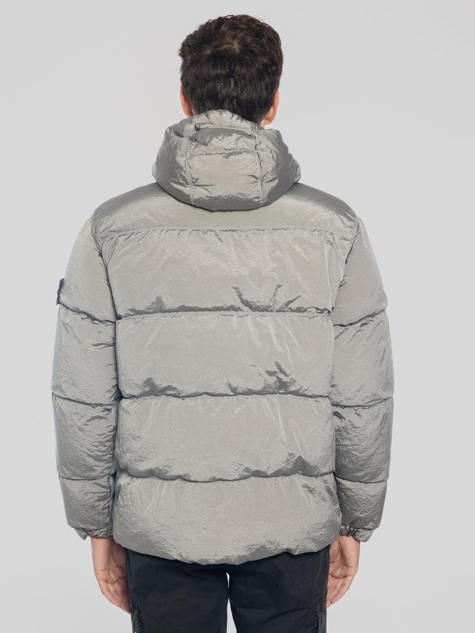 STONE ISLAND Giacca in Tessuto Nylon Metal con Cappuccio Grigio Sostegno trimestrale