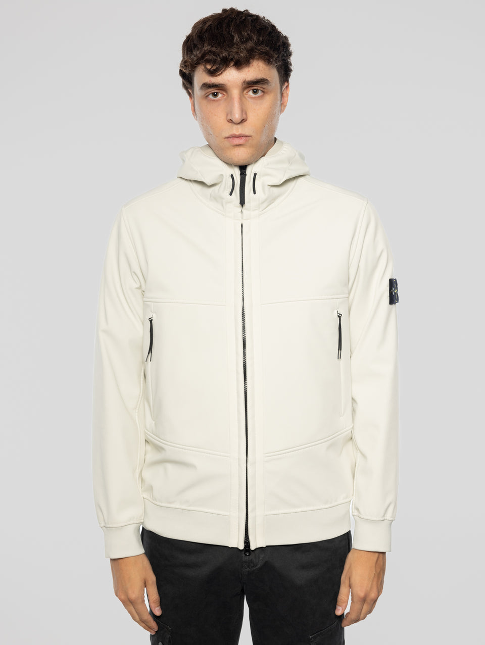 STONE ISLAND Giacca con Cappuccio in Membrana Performante Stucco Super sconto