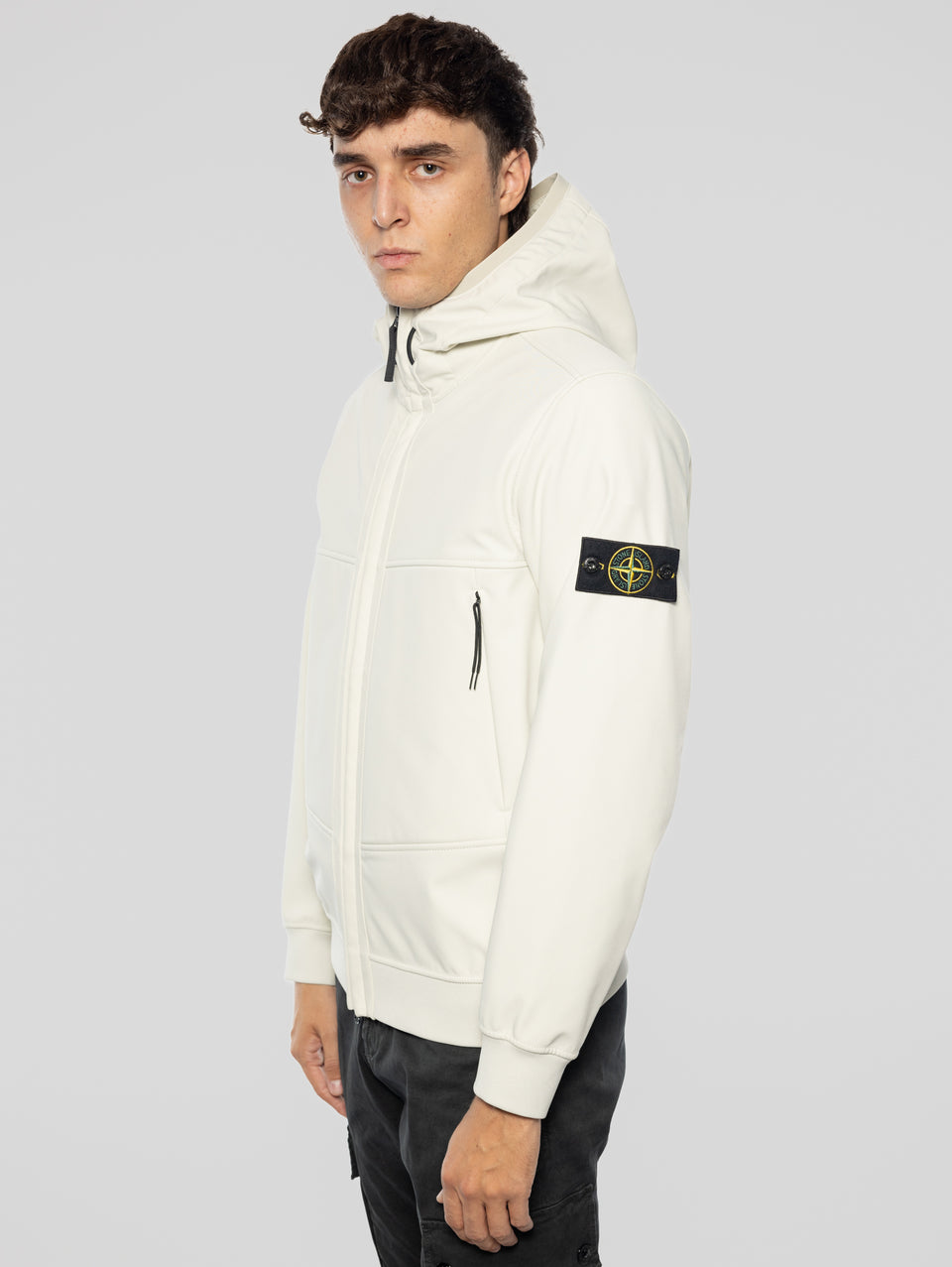 STONE ISLAND Giacca con Cappuccio in Membrana Performante Stucco Super sconto