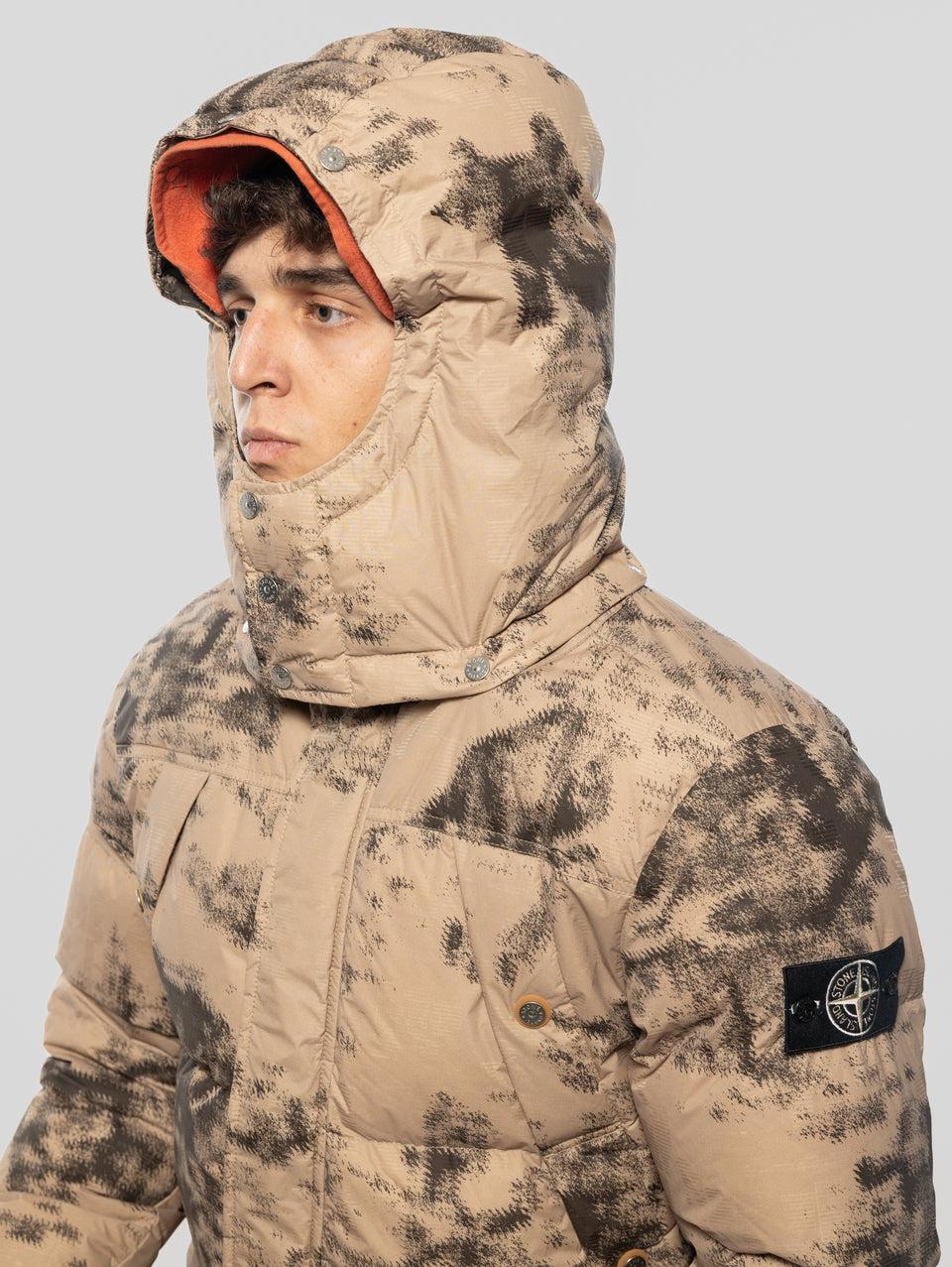 STONE ISLAND Piumino Mimetico Termosensibile Grigio/Beige Officina
