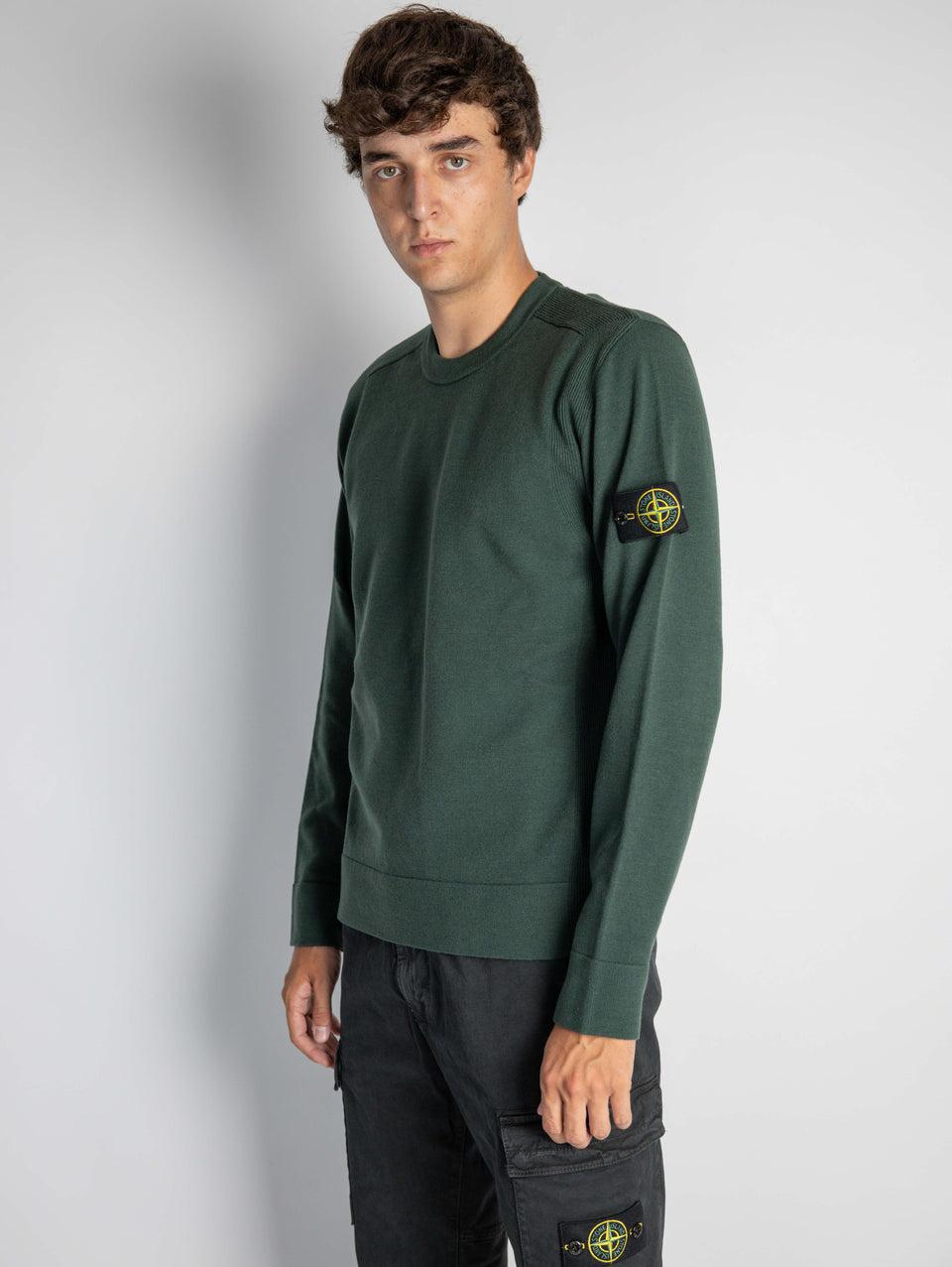 STONE ISLAND Maglia Girocollo in Lana Rasata Muschio Duty-free
