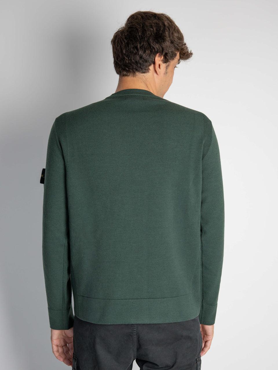 STONE ISLAND Maglia Girocollo in Lana Rasata Muschio Duty-free