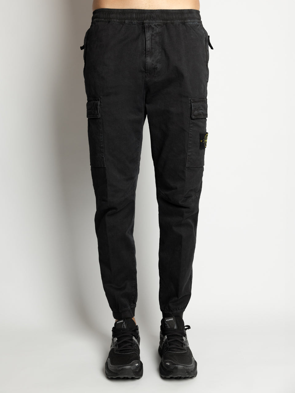 STONE ISLAND Pantaloni Cargo con Elastico Nero Sconti questo mese