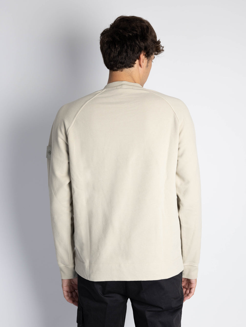 STONE ISLAND Felpa Girocollo Ghost Tinta in Capo Beige Italy