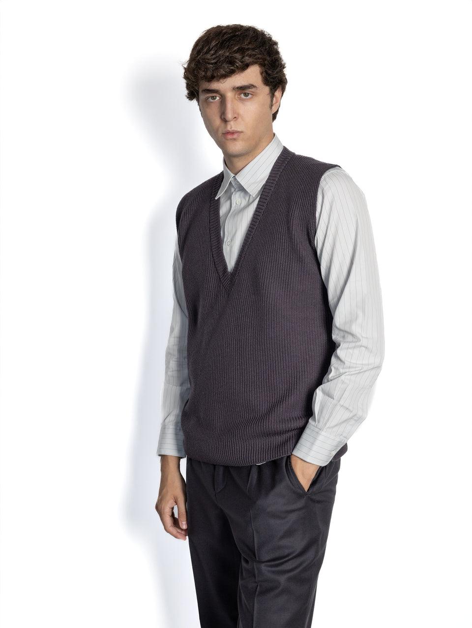 BARENA VENEZIA Gilet in Maglia con Scollo a V Malva Pezzi Unici