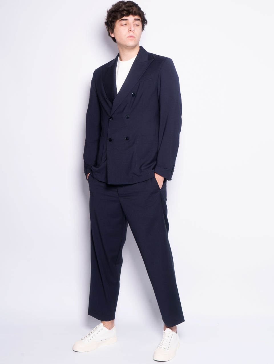 BARENA VENEZIA Pantaloni Jogger Relaxed Lana Ameo Blu Sottocosto