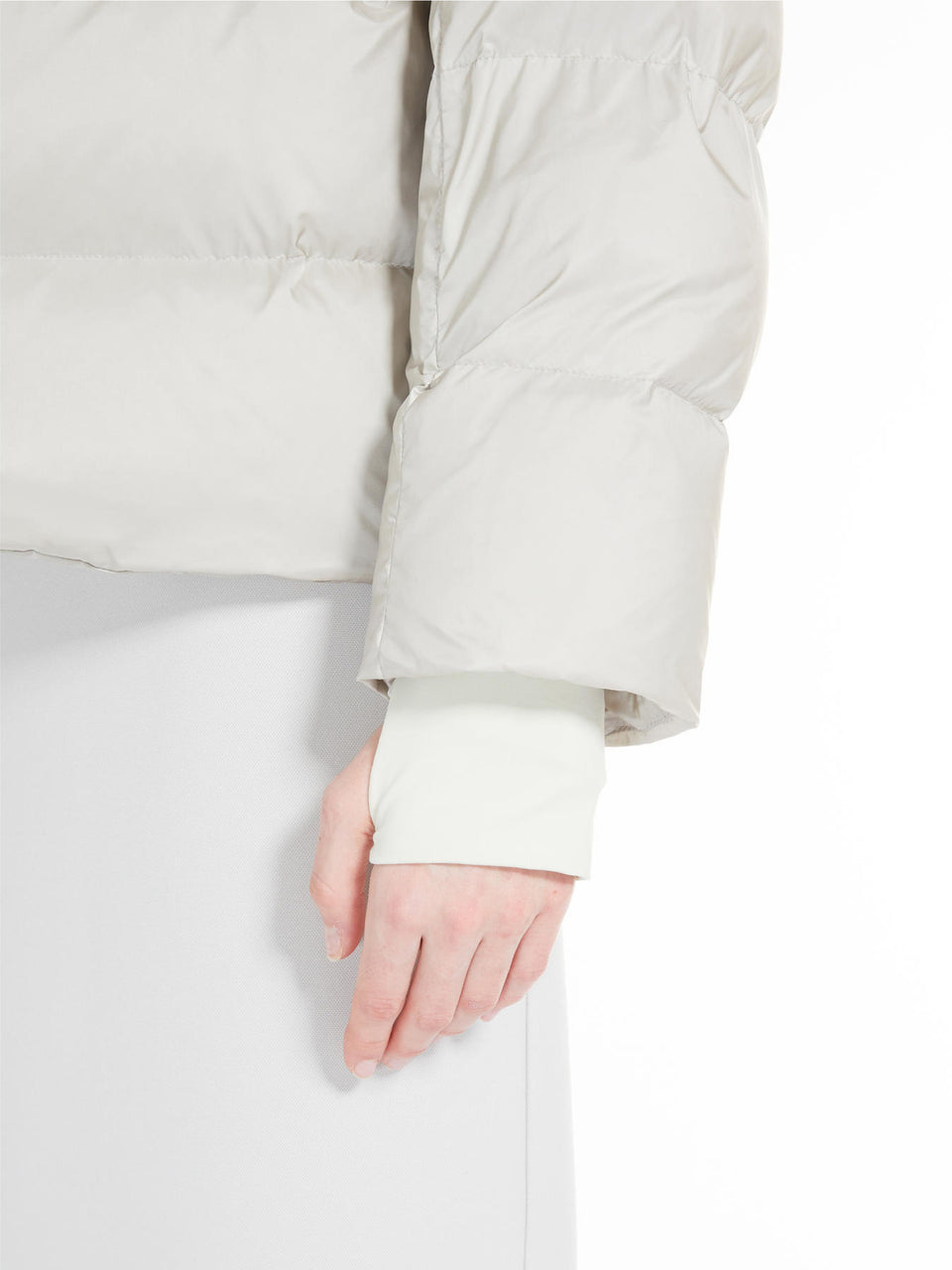 MAX MARA LEISURE Piumino Corto con Cappuccio con Imbottitura in Luxepad Ghiaccio Comprare a buon mercato