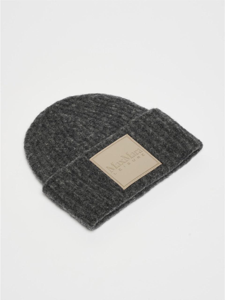 MAX MARA LEISURE Berretto in Lana a Coste Grigio Scuro Flash Sale