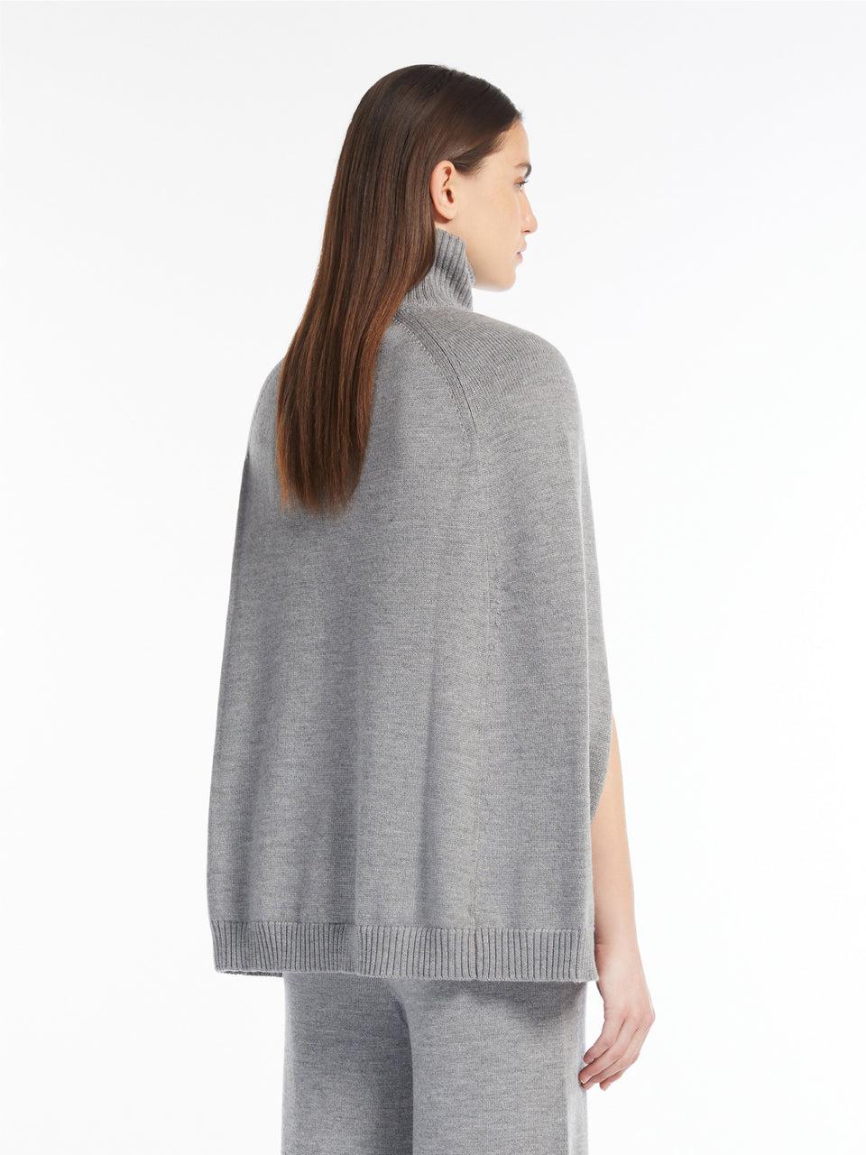 MAX MARA LEISURE Cappa in Lana con Collo Alto Grigio Vendite stagionali
