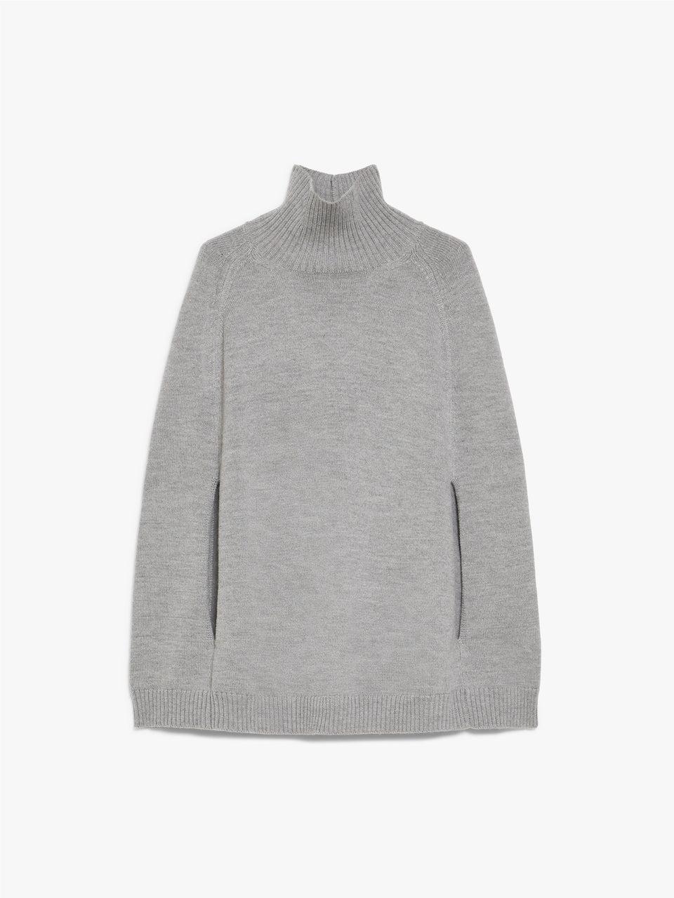 MAX MARA LEISURE Cappa in Lana con Collo Alto Grigio Vendite stagionali