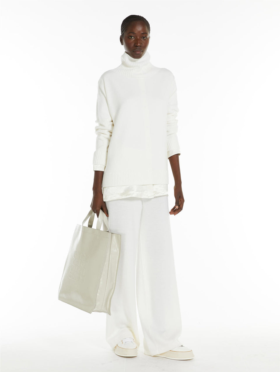 MAX MARA LEISURE Maglia Morbida in Lana Bianco Cyber Monday