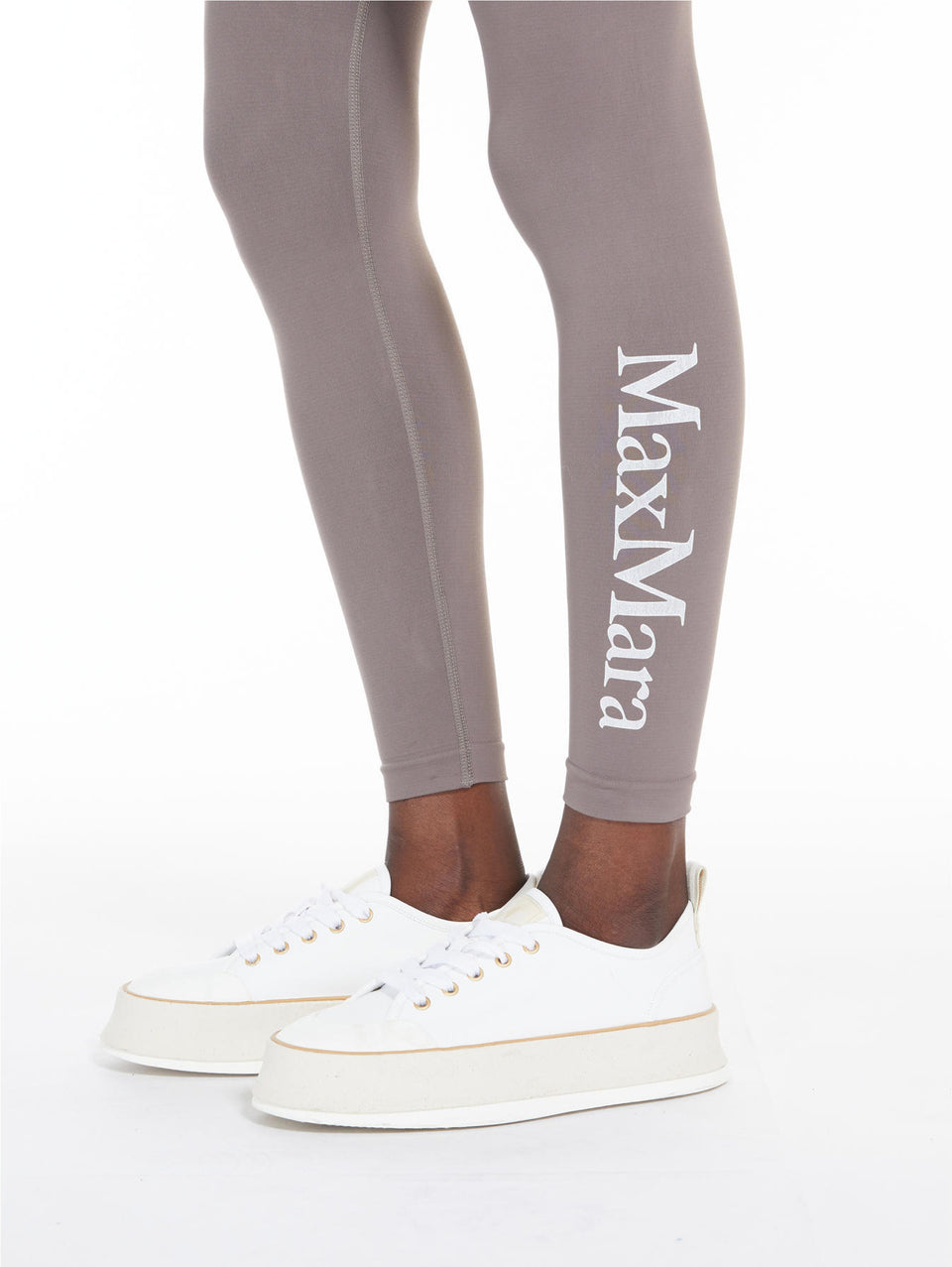 MAX MARA LEISURE Leggins in Tessuto Tecnico Bistretch Nocciola Offerta natalizia