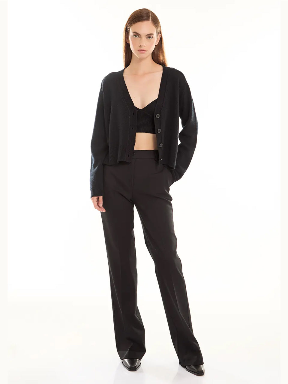 P.A.R.O.S.H. Cardigan in Lana e Cashmere Nero Smaltimento dello stoccaggio