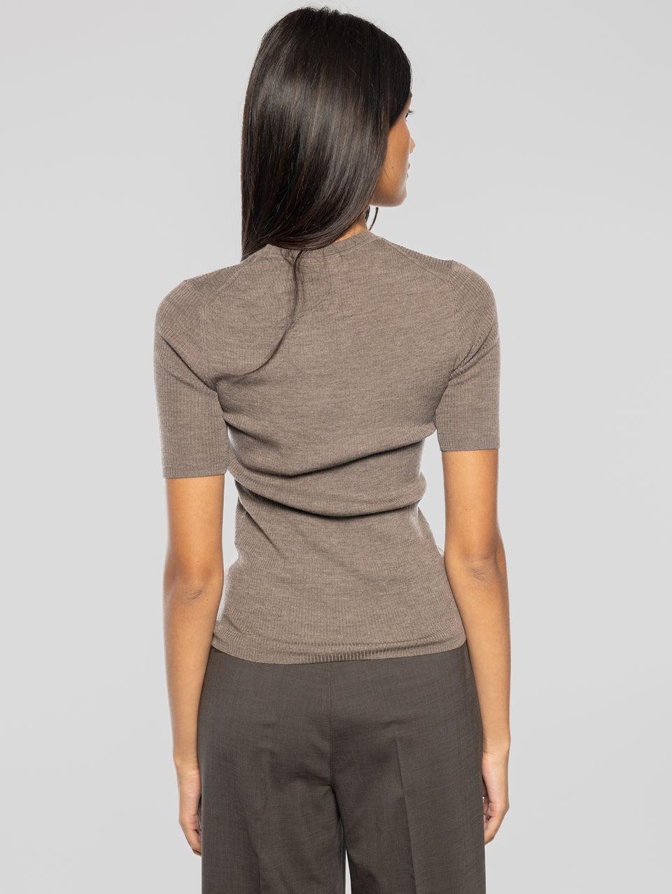 P.A.R.O.S.H. Maglia Maniche Corte a Costine Visone Online Outlet