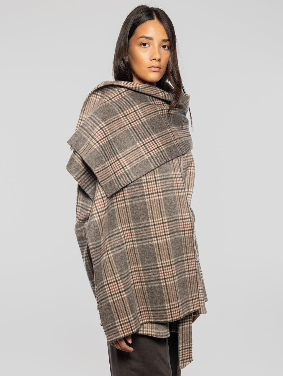 P.A.R.O.S.H. Cappotto Corto Check con Cintura Marrone Lightning offer