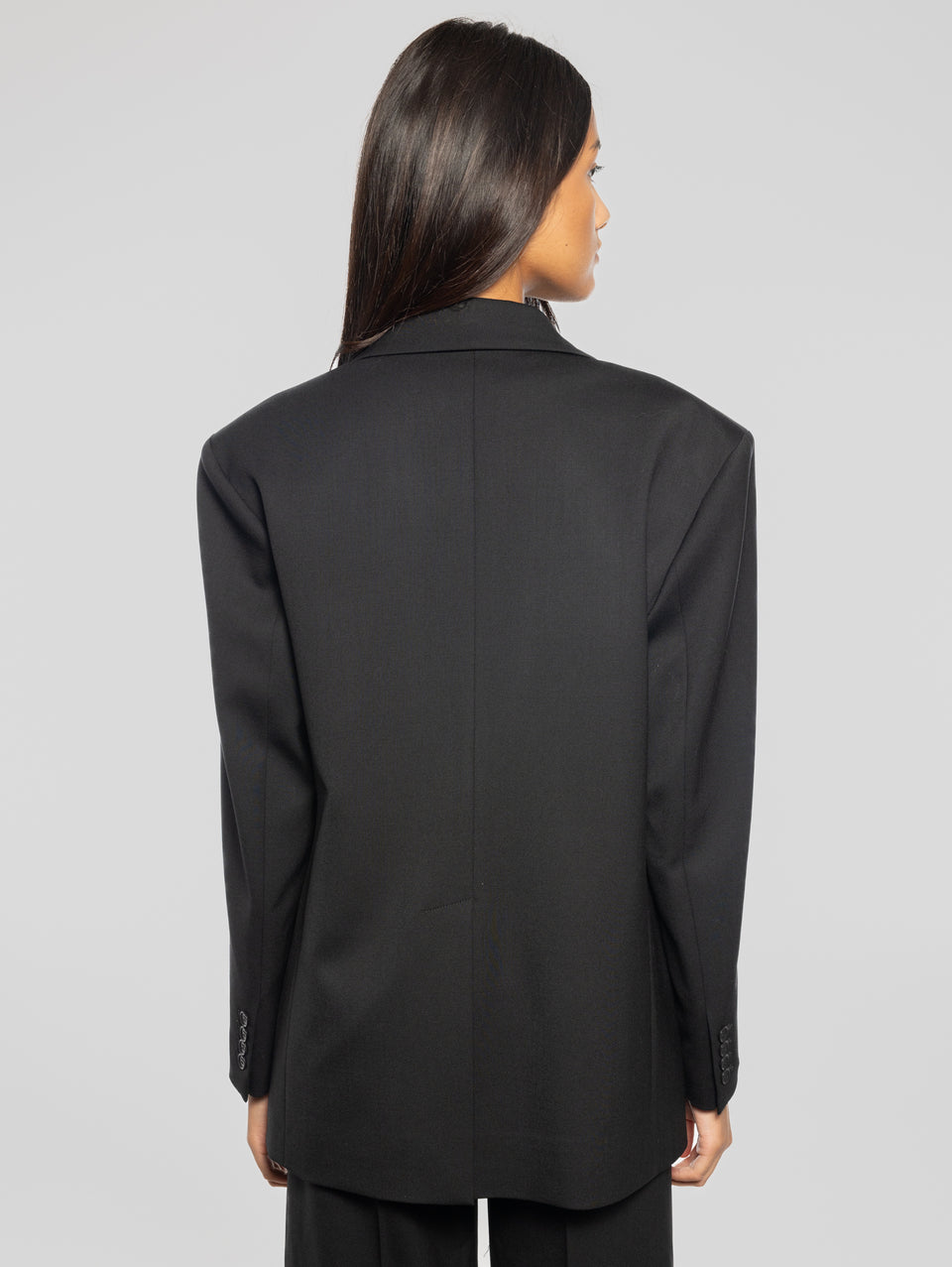 P.A.R.O.S.H. Giacca Oversize in Fresco Lana Nero Liquidazione