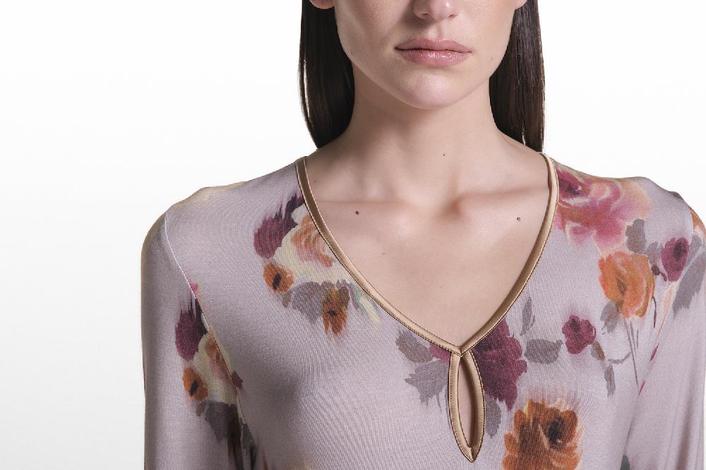 Verdiani Camicia Viscosa Stampa Fiore I Più Venduti