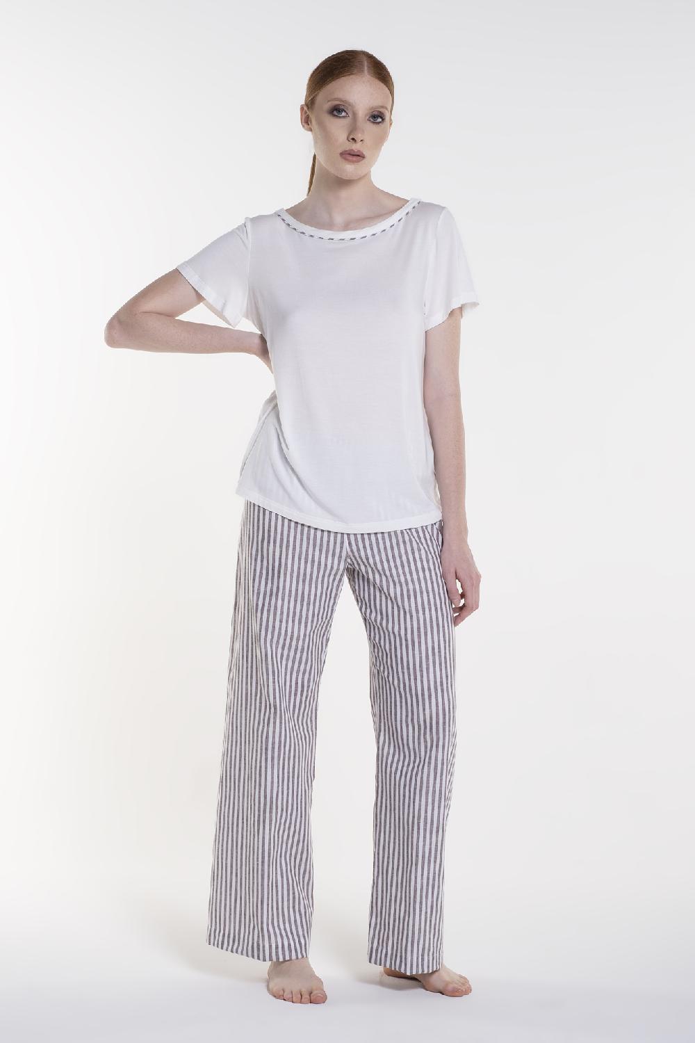 Verdiani Pigiama Modal Tencel + Lino/Cotone Saldi Di Fabbrica