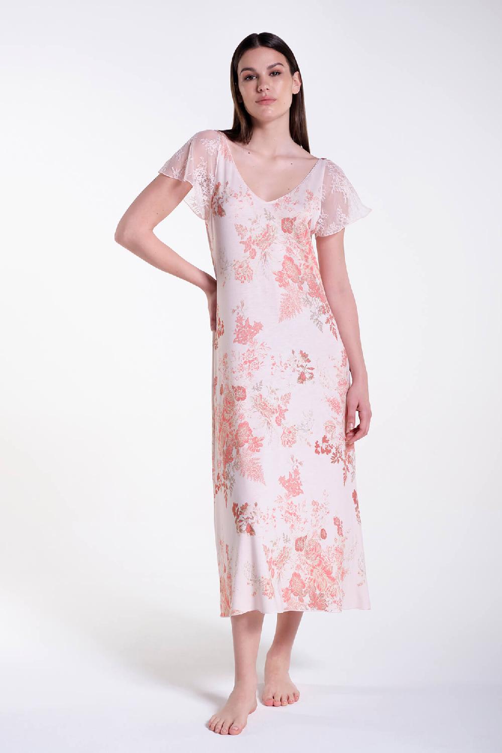 Verdiani Camicia Viscosa Stampa Fiore Saldi Di Fabbrica