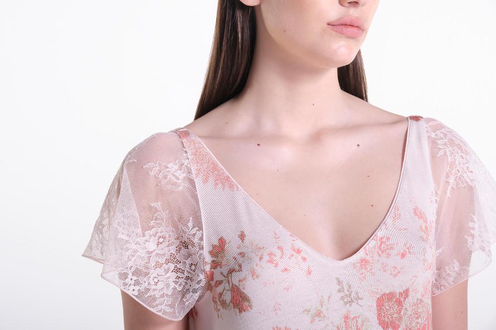 Verdiani Camicia Viscosa Stampa Fiore Saldi Di Fabbrica